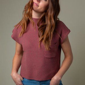 NWT evirwild Nora Short Sleeve Pocket Sweater